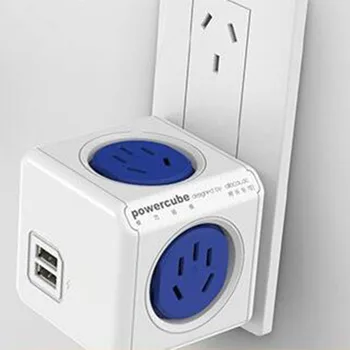 

Power Cube Socket USB Ports Adapter Switched Socket Expandable Multifunction Australian standard blue butterfly control expanded