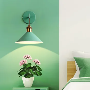 

Modern LED Creative Child Room Sconces Nordic Macaron Wall Lamps Beside Bedroom Warm Wall Light Iron Sconces Light Fixtures
