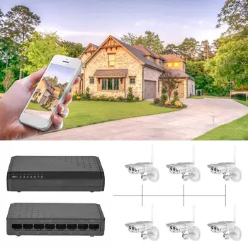 

8 Ports 6+2 PoE Switch Injector Power Over Ethernet without Power Adapter