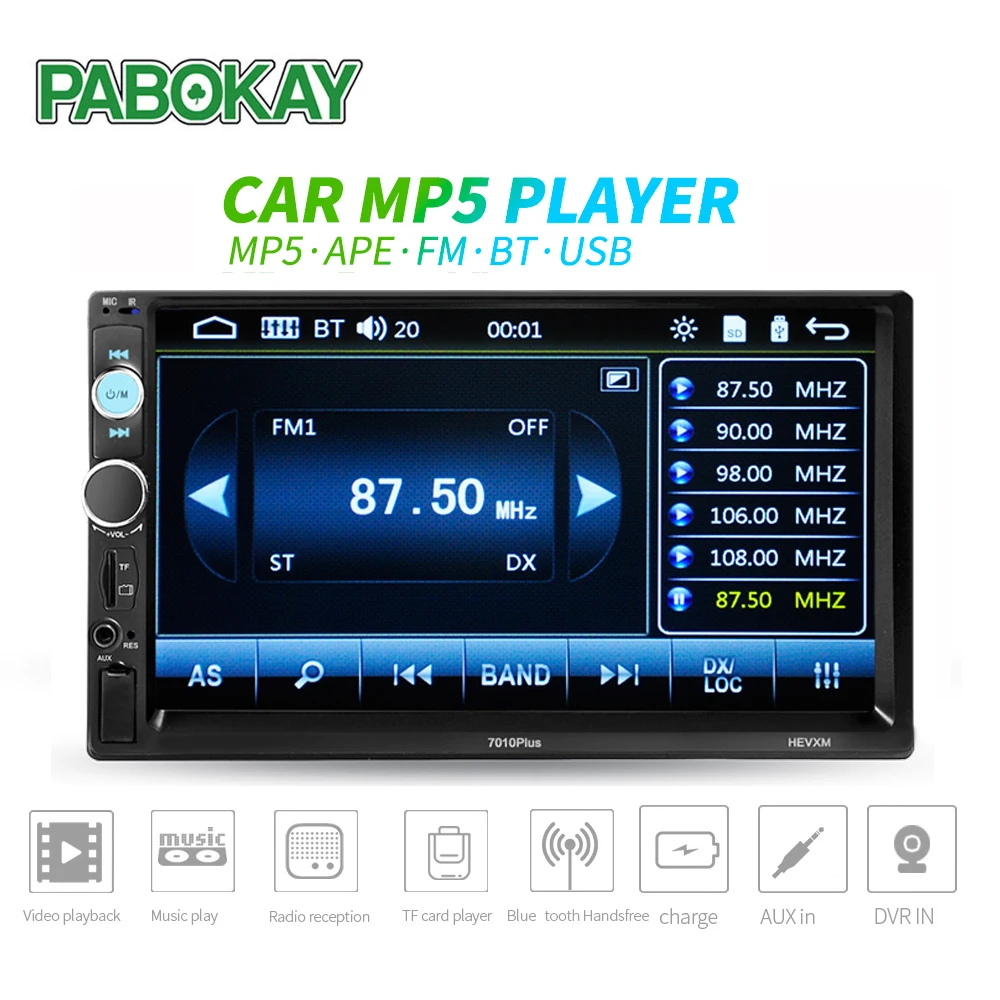 

7 inch Universal Car Multimedia Player 2 Din Car Radio HD Bluetooth MP5 Media Player TF FM Support Rear View Camera