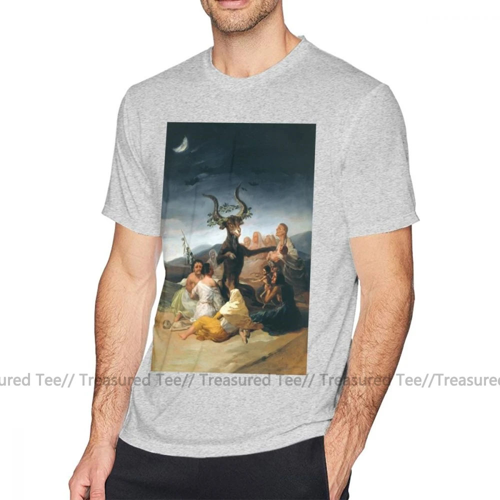 Футболка Goya, футболка Coven-Goya, 4xl, летняя футболка с принтом, 100 хлопок, забавная Мужская футболка с коротким рукавом - Цвет: Gray