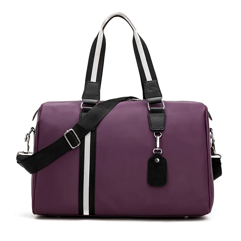 Purple Travel bag Большая вместительная нейлоновая дорожная сумка, Мужская водонепроницаемая сумка для ручной клади, многофункциональная женская сумка для путешествий, сумки для путешествий, упаковка кубиков, сумка-тоут - Цвет: Purple Travel bag