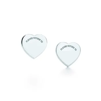 

S925 sterling silver ladies classic heart-shaped earrings popular European and American girls holiday gifts