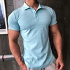 Polo de entrenamiento para hombre, camiseta de manga corta de secado rápido para baloncesto, correr, trotar, cuello levantado, camisetas de gimnasia, 2022 ► Foto 3/6