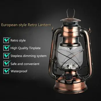 

1 Set Vintage LED Lamp Lantern Energy Saving Handheld Flashlight with Hanging Hook for Outdoor Camping