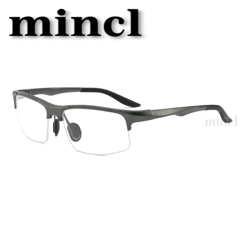 MINCL Новая рамка для очков мужские зеркальные очки Рамка из алюминия и магния полурамка оптическое считывание рецептурных очков NX