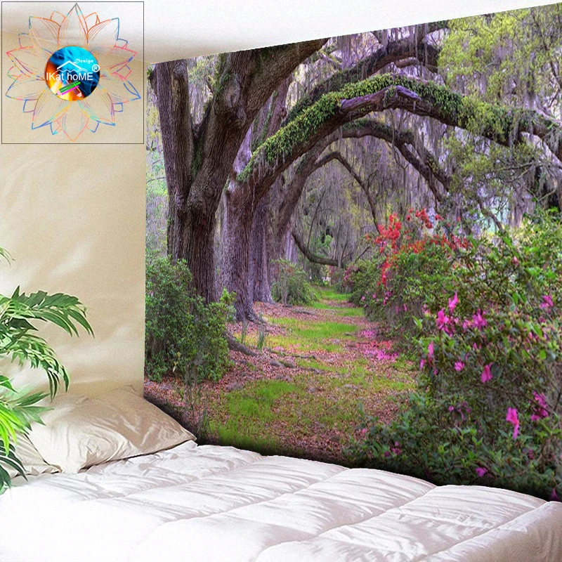 

3D Forest Tapestry Wall Hanging Tribal Garden Wall Tapestry Psychedelic Trees Hippie Wall Tapestry Boho Decor tapiz pared tela