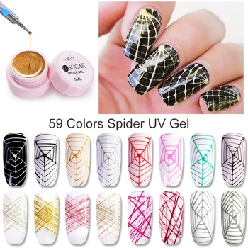 

UR SUGAR 5/7ml Nail Wire Drawing Gel Polish Creative Point To Line Painting Gel Polish Spider Thick Elastic Paint Gel 59 Colors