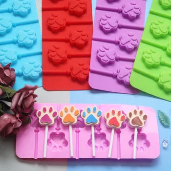 

6 Cavity CAT'S Paw Silicone Ice Cream Mold Lollipop Mold Small Mouth Chocolate Mould XG171
