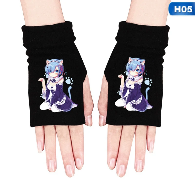 GLV0531H05 Аниме перчатки Boku No Hero Academy DATE A LIVE Demon Slayer косплей перчатки без пальцев - Цвет: GLV0531H05