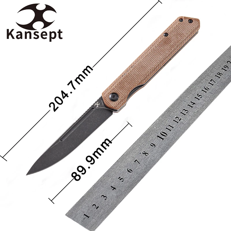 Kansept Prickle T1012A5 Pocket front Front Flipper Knife 3.53'' 154CM Brown Micarta Handle Tactical Camping Folding | Инструменты