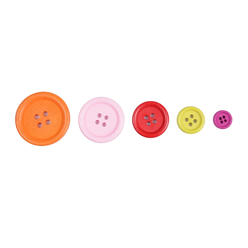 15mm/20mm/25mm 4-Holes Nature Color Wooden Buttons For Craft Round Sewing Button Scrapbook DIY Home Decoration Accessories ► Photo 3/6