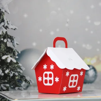 

Candy Box Candy box Red Christmas House shape Cookies pouch Kraft Paper