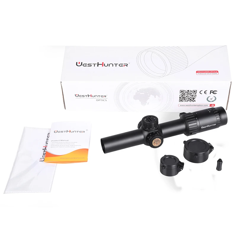 WESTHUNTER HD 1-6X24 IR Compact Scope Long Eye Relief Riflescopes Illuminated R/G Etched Glass Reticle Lock Reset Hunting Sights tactical magnifier scope,rifle scope,night vision riflescope