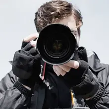 Зимние теплые флисовые перчатки унисекс из искусственной кожи, бархатные толстые перчатки для велоспорта