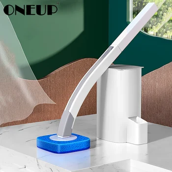 

ONEUP Disposable Toilet Brush Replaceable Head Long Handle Cleaning Brush For Toilet Home Cleaning Tool Set Bathroom Accessories