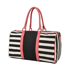 Ladies Shoulder Bags Large Capacity Canvas Travel Bags Women's Striped Handbags Hot Sale