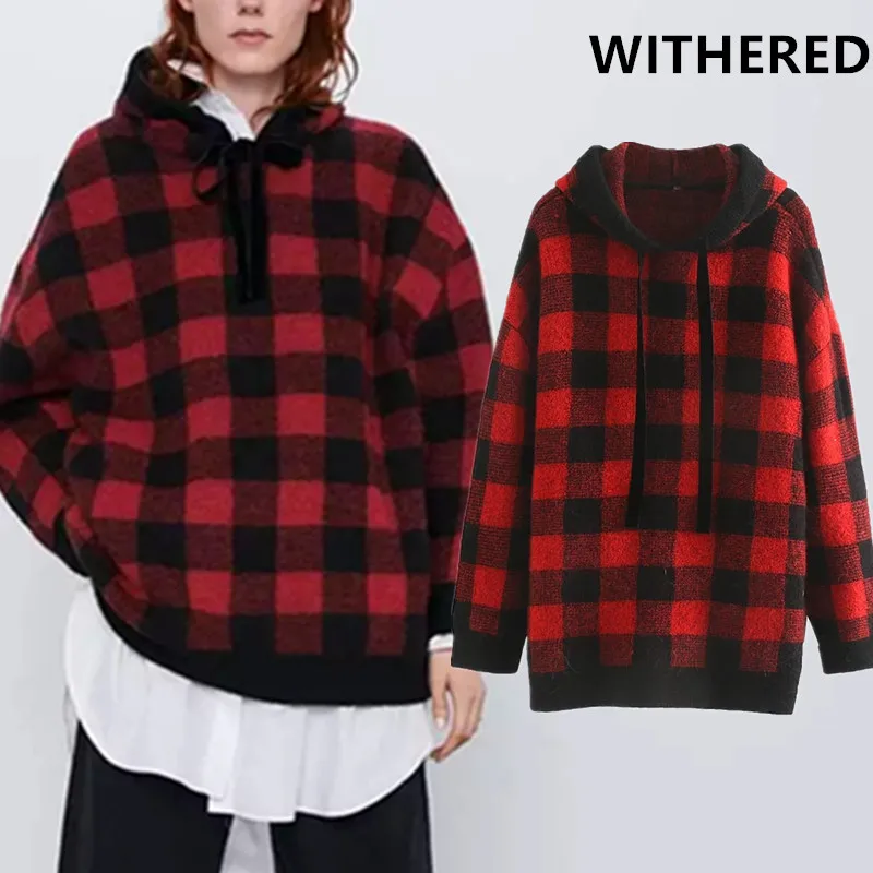 Увядшие Зимние толстовки с капюшоном для женщин в английском стиле ...