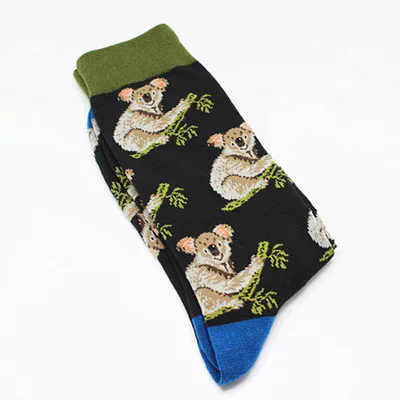 Носки с рисунками животных, с растительным рисунком, с крокодиловым пингвином, повседневные Модные забавные мужские носки унисекс на весну и лето, стиль - Цвет: 19
