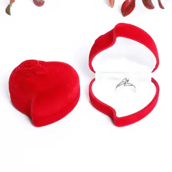 

Rose Heart Shape Proposal Wedding Ring Display Holder Box Jewelry Storage Case Jewelry Display Wedding Ring Boxes Rose Ring Case