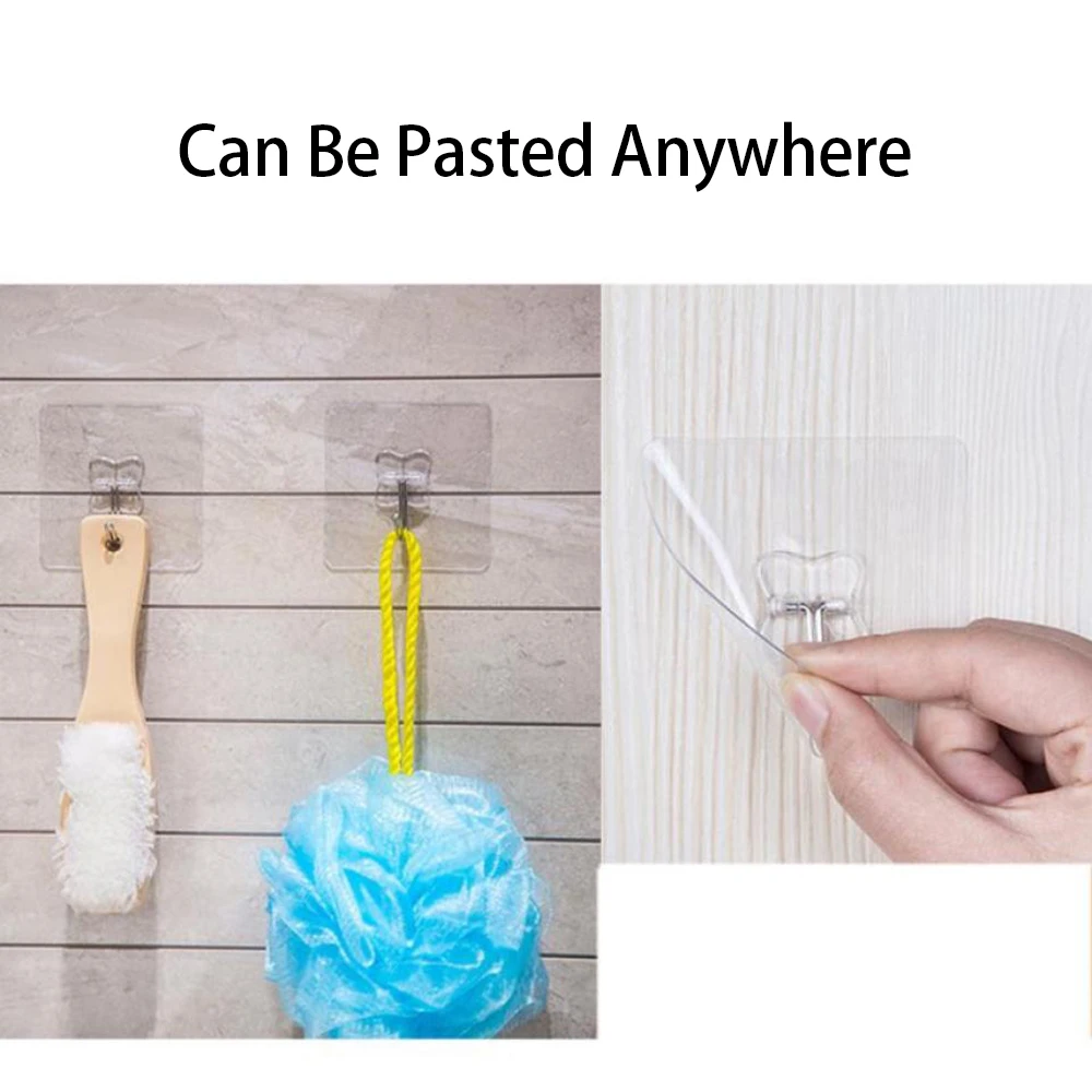 

1pcs Transparent Wall Hanger Sucker Hook Key Hangers Over the Door Hanger for Clothe Hanging Towel Hanger Holder Kitchen Storage