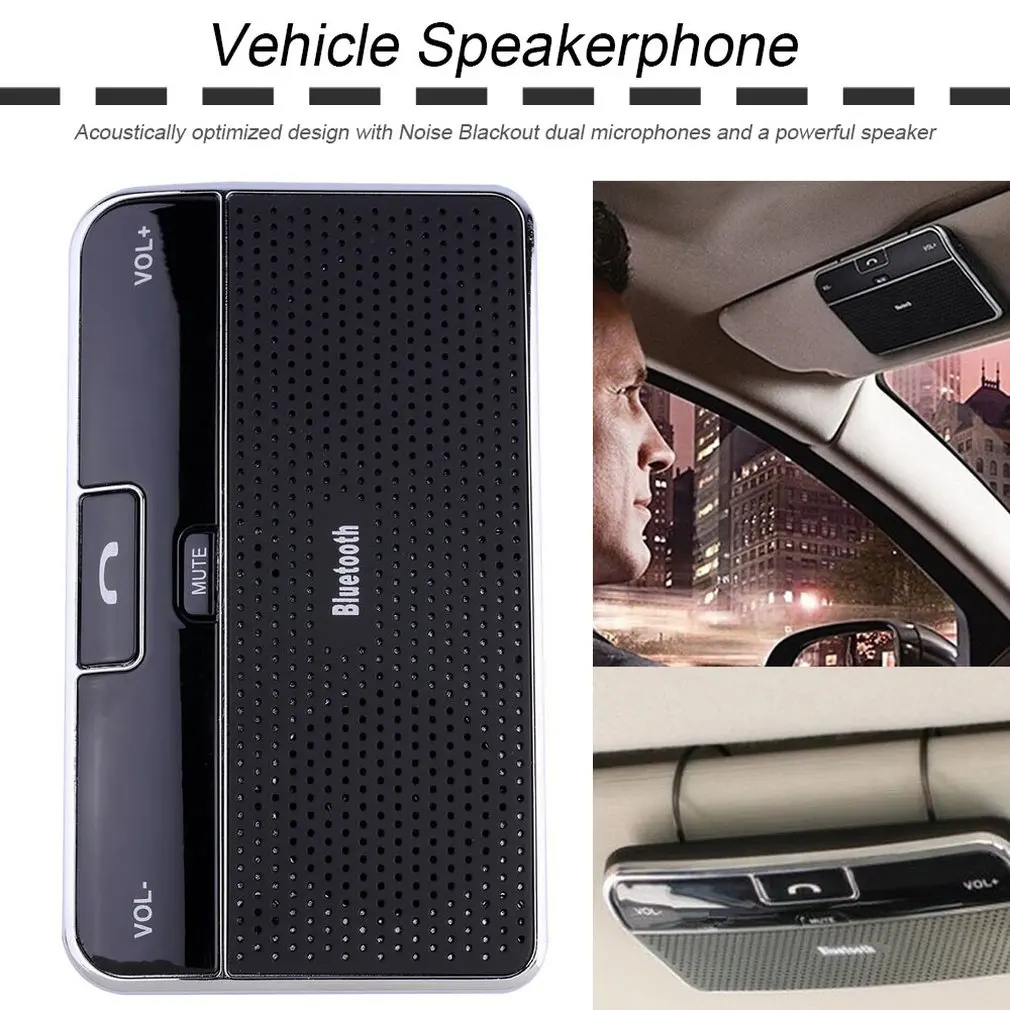 Профессиональный Bluetooth 4,0 EDR Автомобильный громкоговоритель с солнцезащитным козырьком, автомобильный комплект громкой связи, музыкальный приемник с автомобильным зарядным устройством, горячая Прямая поставка