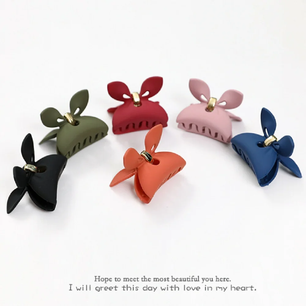 

1Pc New Hot Candy Color Rabbit Ear Acrylic Hair Clip for Women Makeup Bath Hair Claw Hair Clamp Grips Barrette Hair Accessories