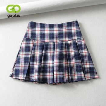 

GOPLUS Skirt Pleated Mini Skirt Preppy Style Plaid School Skirts Korean Style Jupe Femme Plisowana Spodnica Falda Cuadros C9842