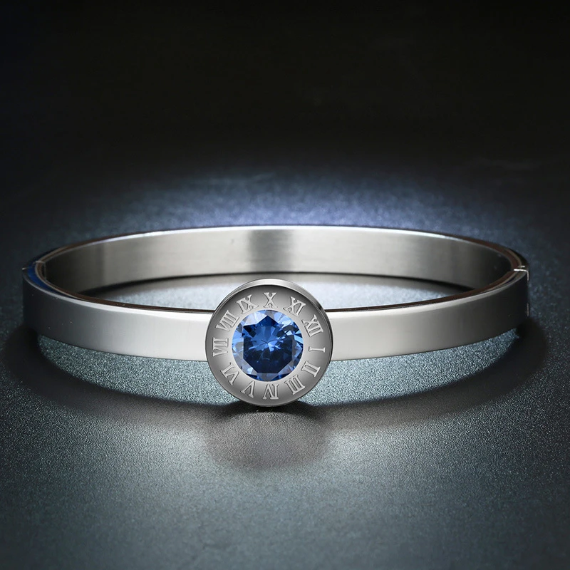 Goedkoop Romeinse Cijfer Datum Armbanden Voor Mannen Rvs Sieraden Hoge Kwaliteit 12 Kleur Crystal Armband Vrouwen