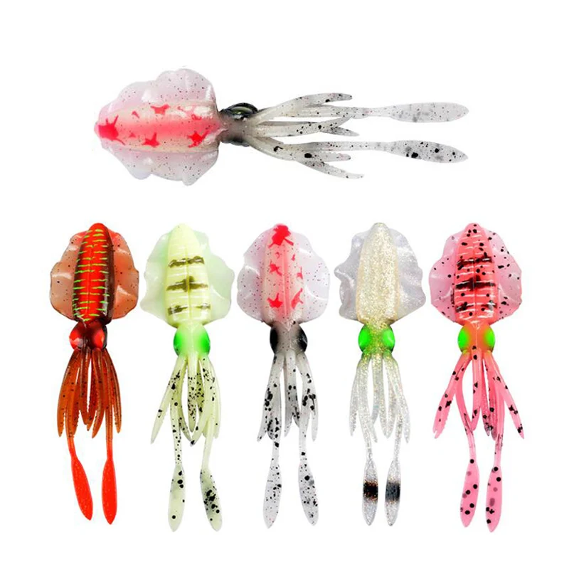 Soft Lure 16g 145mm Luminous/UV Squid Fishing Lures Octopus Lure Leurre