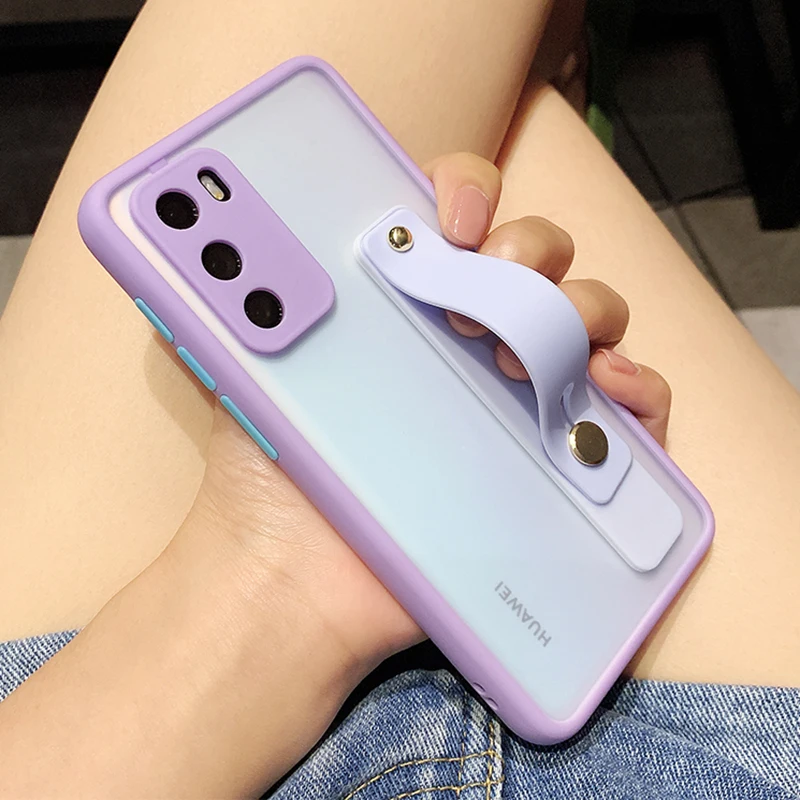 Чехол для Huawei P40 P30 P20 Lite Mate 40 30 20 Pro Honor с ремешком на запястье и подставкой |