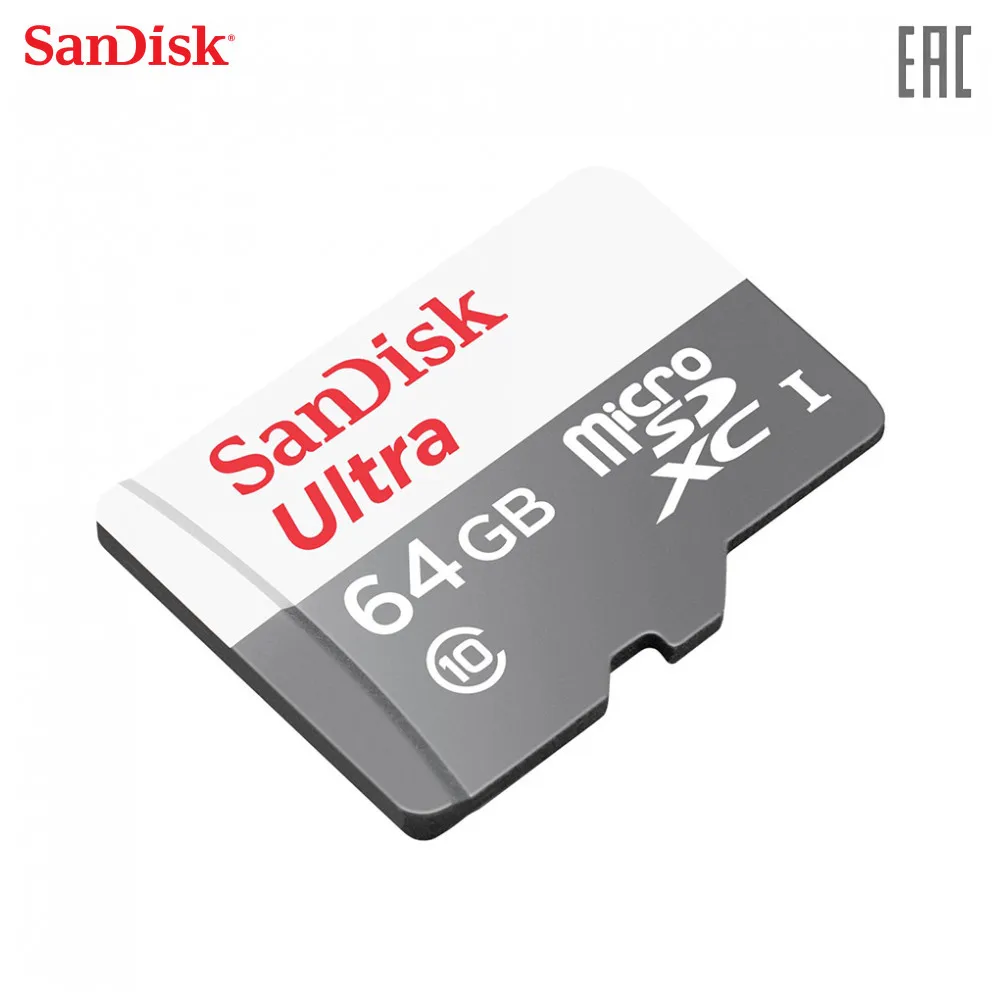 Карта памяти SANDISK MICRO SDXC 64GB UHS I W/A SDSQUNS 064G GN3MA|Карты памяти| |