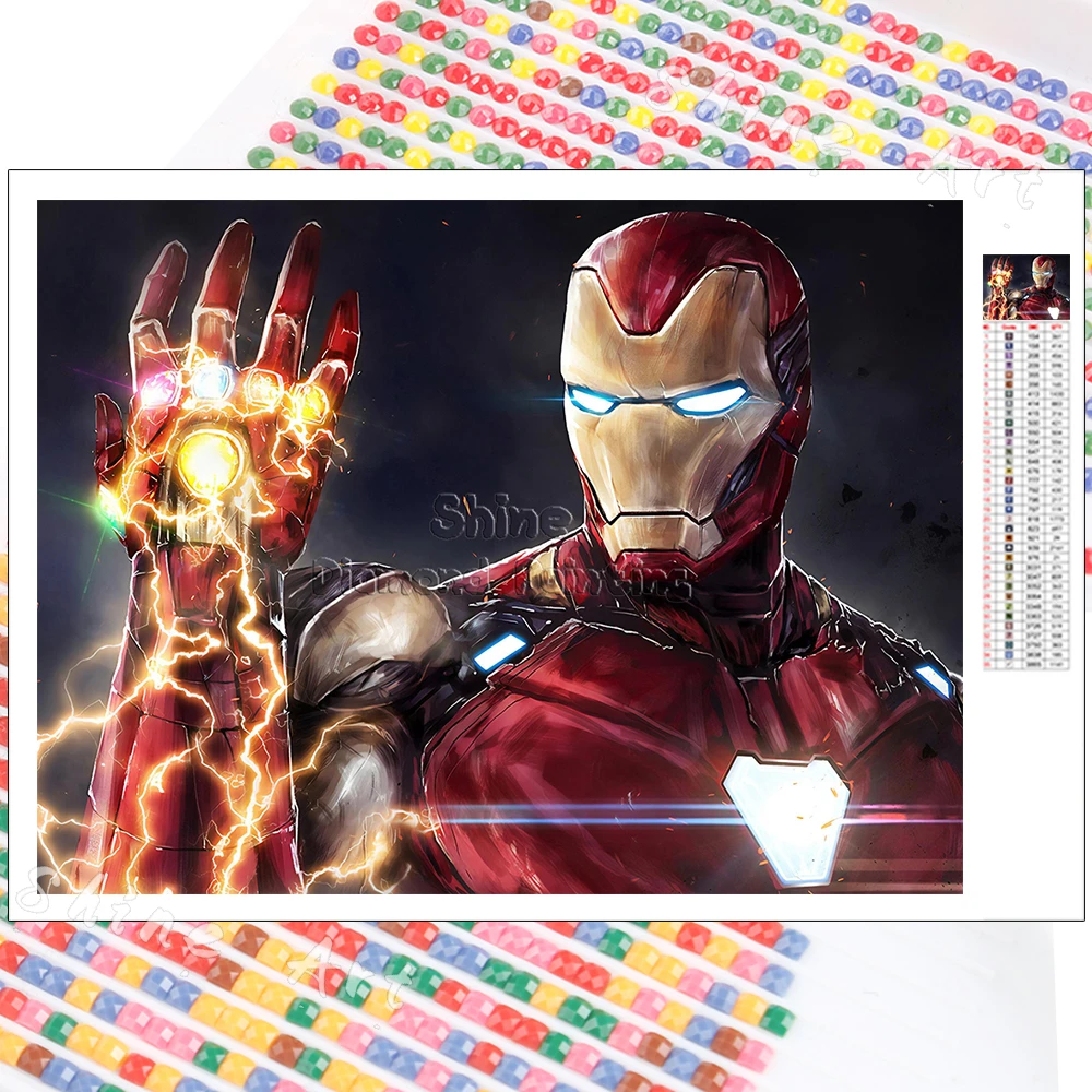 マーベル アイアンマン アベンジャーズエンドゲーム 5dダイヤモンド絵画 趣味 モザイク ラインストーン 完全な正方形または円形のビーズ 家の装飾 Aliexpress Home Garden