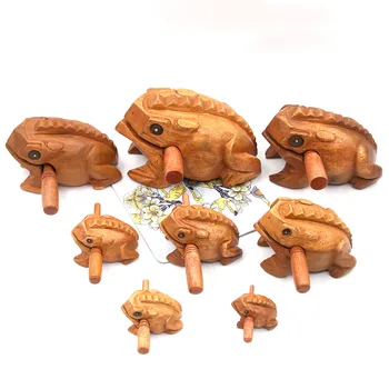 

1 Piece popular Tourist Attractions Souvenirs Sound wooden frog Thailand lucky Frog solid wood Carving crafts Creative Display