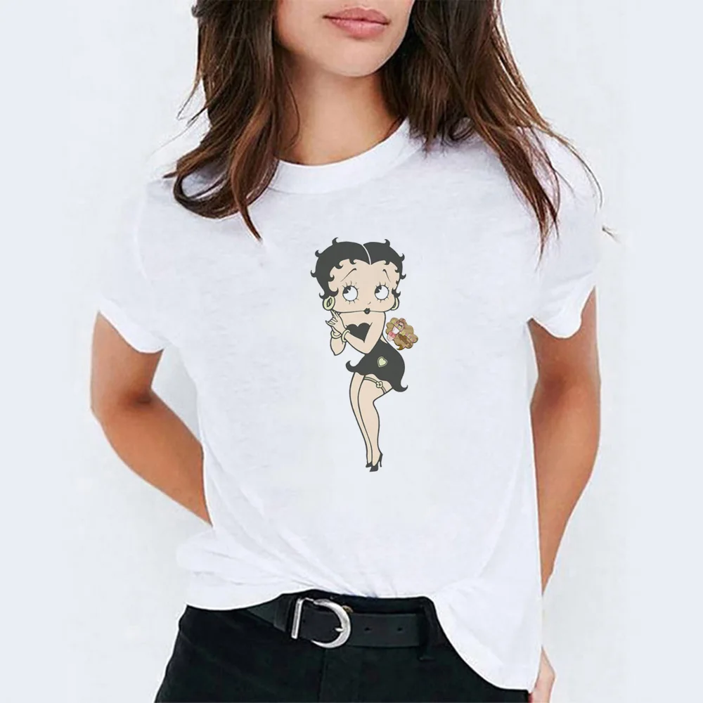 Betty Boop футболка женская летняя Эстетическая женская одежда футболка с Микки Маусом Женская Модная стильная женская футболка - Цвет: 1