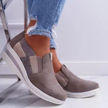 Женские кроссовки; повседневная женская обувь на танкетке без застежки; коллекция года; сезон весна-осень; женские кроссовки; контрастные туфли-лодочки; обувь для ходьбы; D30