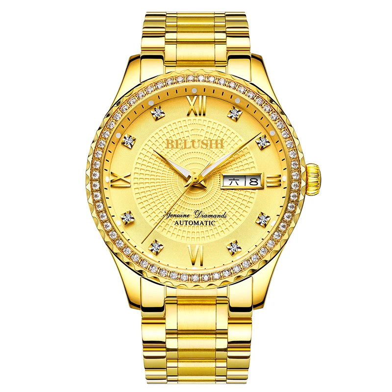 New relogio Gold Mens Watches Top Brand Luxury Watch Men Stainless ...