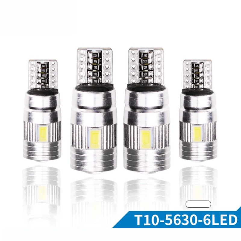 

5PCs Car Styling LED T10 W5W Canbus 6 SMD 5630 Led Light Bulb No Error Parking Fog Lights Auto Cool White