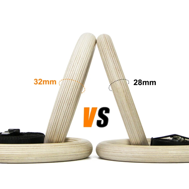 32Mm Birch Gymnastics Ring Sports Sports Rings Gym Exercises To Pull Up Muscles Adjustable Long Buckle Strap Exercise Suitable f