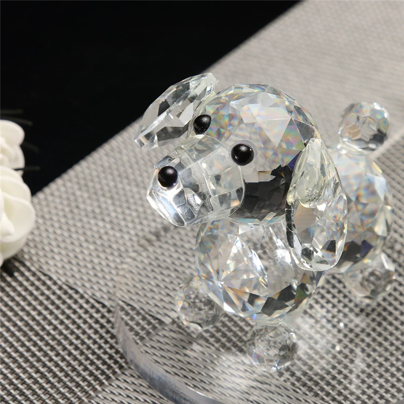 Crystal cute dog figurine collection glass ornament statue animal collectible crystal dog figurine holiday gift decoration 30D13 (3)