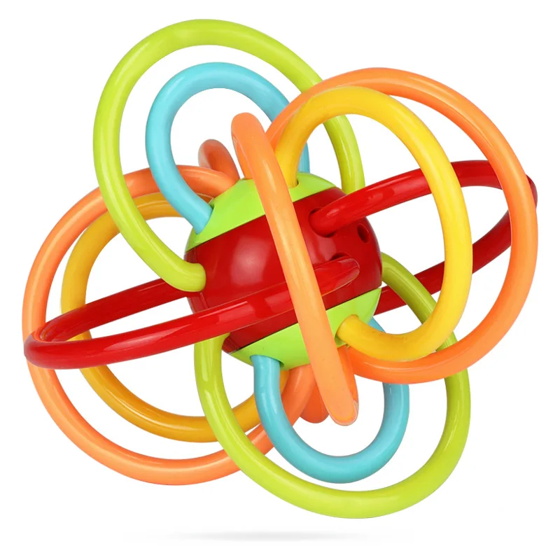 

Baby rattles Toy Fun Loud Bell Ball rattles Develop Baby Intelligence Grasping toy Soft glue teether Newborn gift