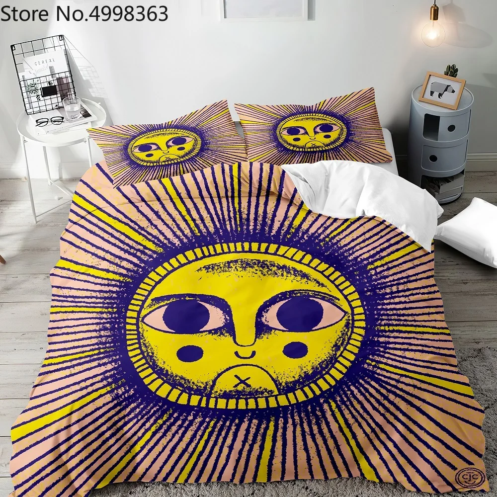 Sun God Bedding Set Cartoon with Shiny Glory Yellow Blue Purple 2/3 Piece Kids Home Duvet Cover Girl | Дом и сад