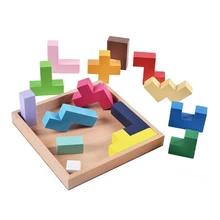 

Wooden Tetris Game 3D Block Puzzle Blocs En Bois Montessori Educational Toys For Children 2 3 4 5 6 Years Juguetes Madera Bebe