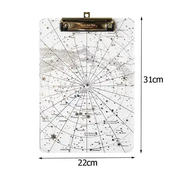 

Big Starry Sky Clipboard Transparent A4 Paper Writing Document Folders Stationery Holders Office Pad Board File Clip School M2W1