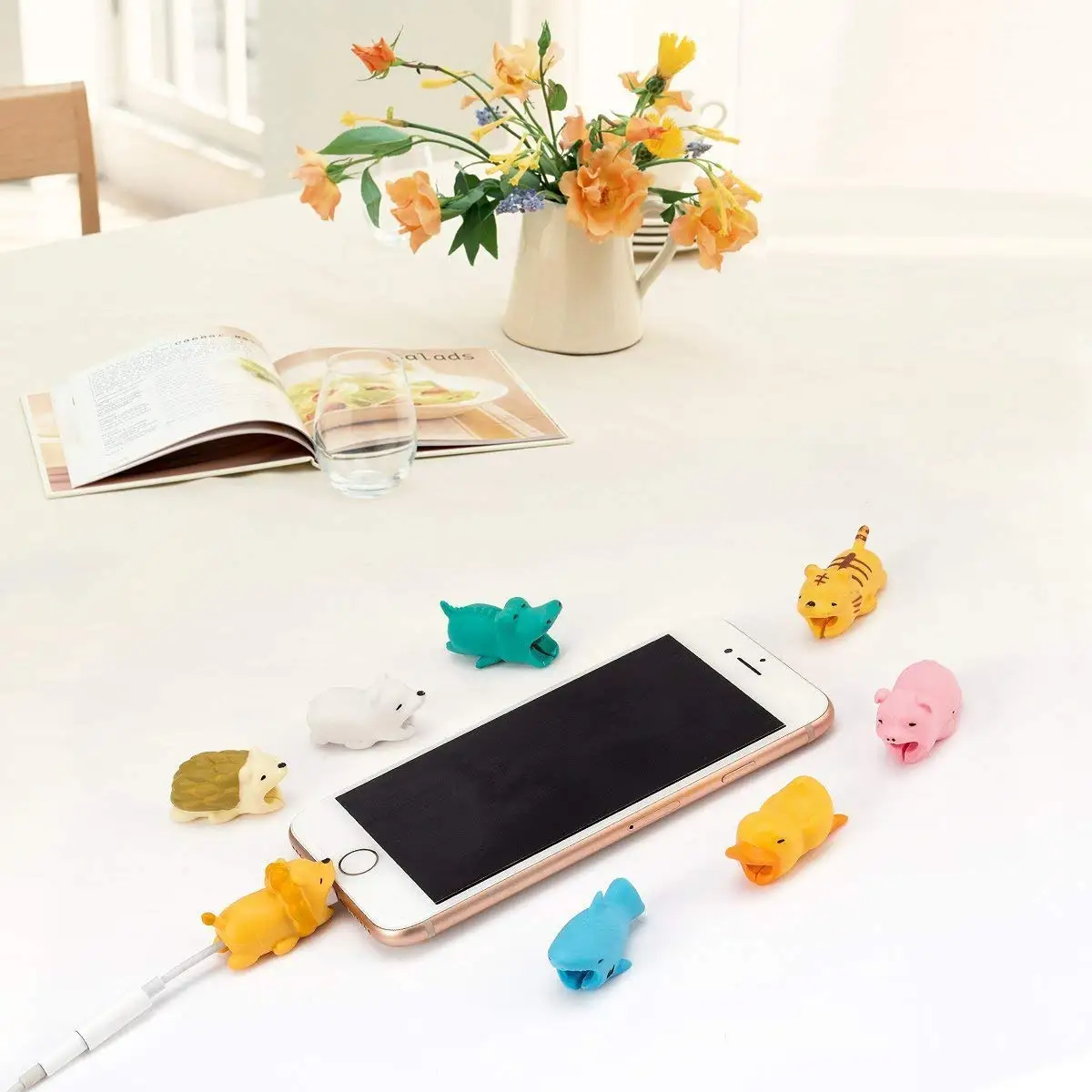 Животное кабель укусы протектор для Iphone protege кабель приятели мультфильм кабель укусы kabel diertjes аксессуар для телефона, держатель провода