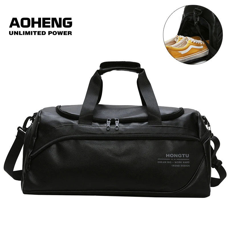 Спортивная сумка из натуральной ПУ кожи большие деловые тренировочные сумки для