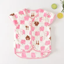 Тонкий жилет для мальчиков и девочек на весну и осень, теплый жилет из бархата кораллового цвета для малышей