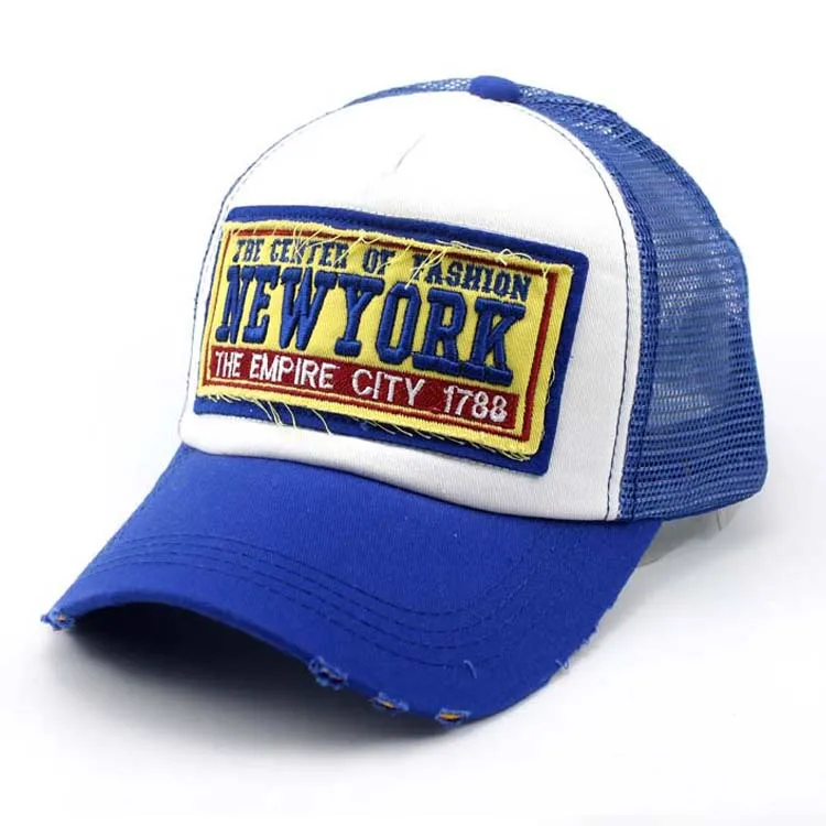 Кепка От Солнца мужская с вышивкой модная сетчатая в стиле New York надписью