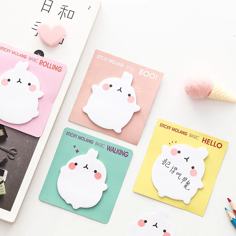 

20 Sheets Lovely Rabbit Sticky Note Leave Messages Memo Note Kawai Korean Style Cute Post It Note Paper School Office Stationary