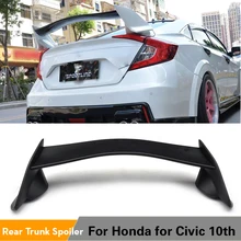 Задний спойлер Boot губы для Honda Civic 10th поколения Седан 4 двери 2016 2017